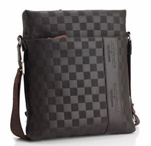 Fashion Men's Leather Messenger Bag Crossbody Shoulder Bags Business Satchel
