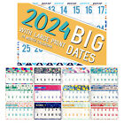 2024 Big Dates w Large Print Rectangle Wall Calendar 14 Months Hanging Planner