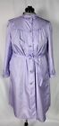 Vintage Womens Coat XL Lavender Rain Jacket Button Front Nylon Trench 16