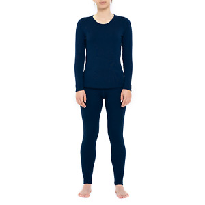 Women's 250 Merino 2-Piece Set of Long Sleeve & Bottoms Dark Blue