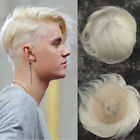 #60 Platinum Blonde Toupee for Men 100% Human Hair Lace Men Wig System Hairpiece