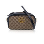 Authentic Gucci Quilted Monogram Small GG Marmont Zip Around Shoulder Bag