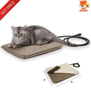 Heated Pet Bed Warmer Indoor outdoor Heats small Dog Cat Bed Electric Pad