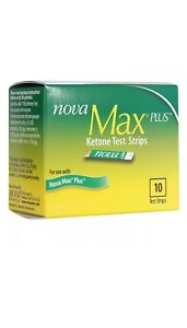 Nova Max Plus Blood Ketone Test Strips - Box of 10 - Freaky Fast Shipping