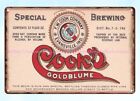 collectible wall decor 1930s Cook's Goldblume Beer Evansville Ind metal tin sign