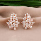 H/SI Multi Shape Diamond Cluster Stud Earrings Gift 14k Rose Solid Gold 5.85 Ct.