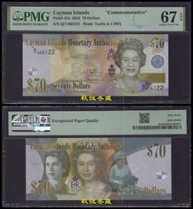 Cayman Islands 70 Dollars, 2023, Queen, Commemorative, PMG67