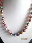 Vintage ITALIAN Venetian Murano colorful Millefiori Glass bead NECKLACE knotted