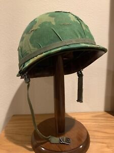 Vietnam War Era Named & Identified National Guard US M1 Helmet w/ Mitchell Cover