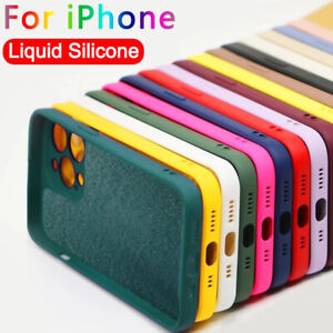 Official Square Liquid Silicone Soft Case For iPhone 14 13 12 Pro Max XS 7 8Plus
