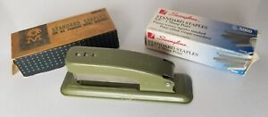Swingline CUB Stapler Green Olive Avocado Military 5” Office Tool Works Vintage