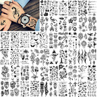 FANRUI 52 Sheets Creative Black Tiny Crown Infinity Triangle Fake Tattoos