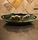 Lovely Vintage Roseville Pottery Console Bowl, Green Freesia #466-10, Large Oval