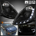 Black Fits 2006-2009 350Z HID Type LED Strip Projector Headlights Lamps 06-09