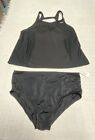 Nike Women's Plus Size 3X Two Piece Bathing Suit Bikini Black New Bottom
