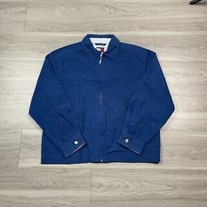 Vintage Tommy Hilfiger Jacket Mens Medium Blue 90s Bomber Retro Zip