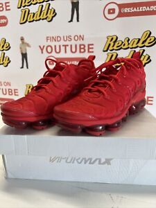 Size 8.5 - Nike Air VaporMax Plus Triple Red W/ Box Gently Used Shoes Rare Wow!