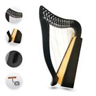 15 Strings  Harp Irish Solid RosewoEod Black Free Bag Strings & Tuning Key