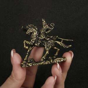 New ListingVintage Style Solid Brass Copper Hero Man Riding Horse Statue for Home Decoratio