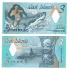 2021 Cook Islands 3$ banknote Polymer UNC P11 Naked Ina & Shark