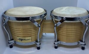 Groove Percussion Bongo Drum Set Two Hand Drums Instrument