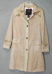 Coach Trench Coat Womens 4 Small Tan Brown Custom Whitewashed Cotton Ladies