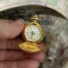 Vintage 1970’s Quartz Locket Watch Gold Floral Dial So Pretty!