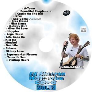 CUSTOM KARAOKE ED SHEERAN V.2 20 GREAT SONG cdg CD+G RARE & #ONE HITS SHIVERS