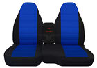 Truck seat covers cotton blk-blue insert fits 1991-1997 FORD RANGER 60/40 hiback (For: 1995 Ford Ranger)
