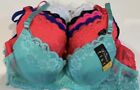New 6 pcs lot wire front c  lace multicolor  light padded full cover demi bras