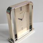 Vintage Seiko Quartz Desk Mantel Clock Japan Gold Tone Face QQZ163G 18/26/5 Cm