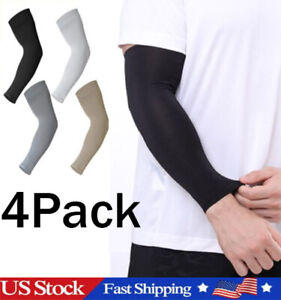 4 Pack Cooling Arm Sleeves Cover UV Sun Protection Outdoor Sports Basketball