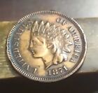 1871 indian head penny Au+ Beautiful Rich Auburn Brown Rare Key Date Look@@!!!