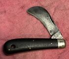 Schatt & Morgan Titusville PA. Carbon Steel Blade Hawkbill Knife~Walnut~Antique