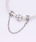 New Authentic PANDORA Moments Daisy Safety Chain Silver Charm #790385 w/ Pouch