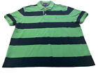 Men’s Vintage Tommy Hilfiger Short Sleeve Polo Green And Blue Stripes Size Large