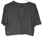 Lululemon Womens Top Activewear Intended Short Sleeve Cropped Tshirt Grey