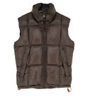 Paul Smith jean Duck Down Insulated Vest Zip Pocket Men size SMALL olive brown