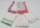 Vintage Ladies Hankies Lot of 5 Each with Small Flaws