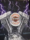 Vintage Harley Davidson Thunder Lightning T-Shirt All Over Print XL No Sleeves