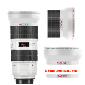 WHITE WIDE ANGLE LENS + MACRO LENS FOR Canon EF 70-200mm f/2.8L IS III USM Lens