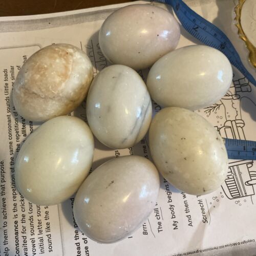 New ListingLot Of 7 Polished Onyx Natural Stone Eggs 2.5inches Each