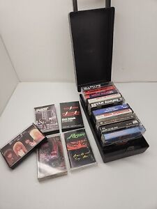 1980's Rock Cassette Lot Poison Ozzy Vixen Britny Fox Ratt And More W/Case