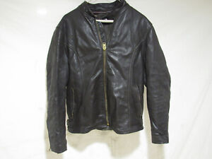 Vintage Heavy Dark Brown Leather Biker bomber jacket, Liner, L, Talon Zippers
