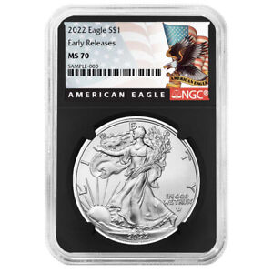 2022 $1 American Silver Eagle NGC MS70 ER Black Label Retro Core