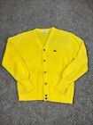 Vintage Izod London Yellow Cardigan Sweater Mens Medium Button Down Adult