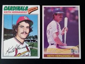 (2) Keith Hernandez Lot - 1977 Topps #95 & 1984 Donruss #238 - Cardinals - Mets