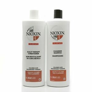 Nioxin System 4 Cleanser Shampoo & Scalp Therapy Conditioner 33.8oz Liter Duo