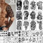 Temporary Tattoo Stickers Waterproof Fake Large Tatoo for Men or Women 36 Sheets