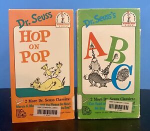Lot Of 2 Dr Seuss VHS Hop On Pop and ABC Beginner Book Videos 6 Total Stories